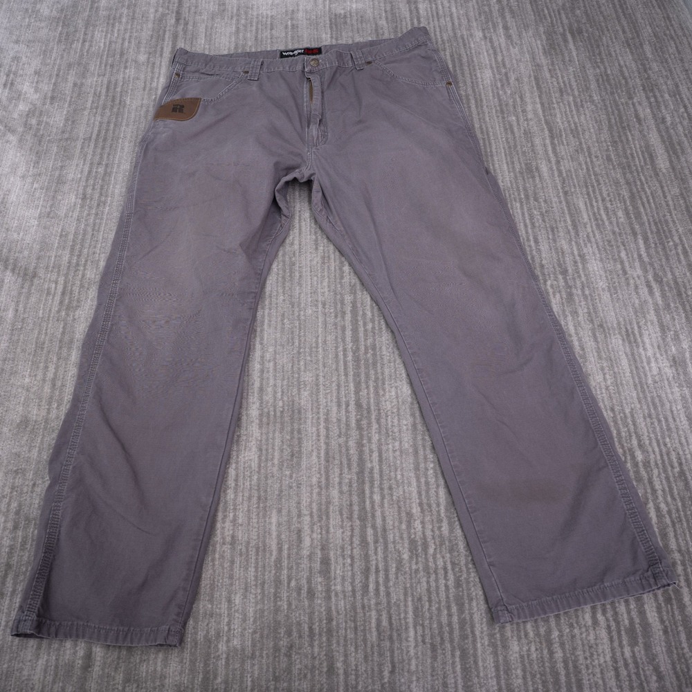 Wrangler RIGGS Workwear Pants Mens 42x30 Gray Excellent Ripstop Cargo 3W045CH